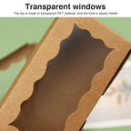 30 Pieces Kraft Bakery Box with Clear Window Cookie Box Bakery Candy Box for Pastry Biscuit Macaron Pie Candy Donuts
