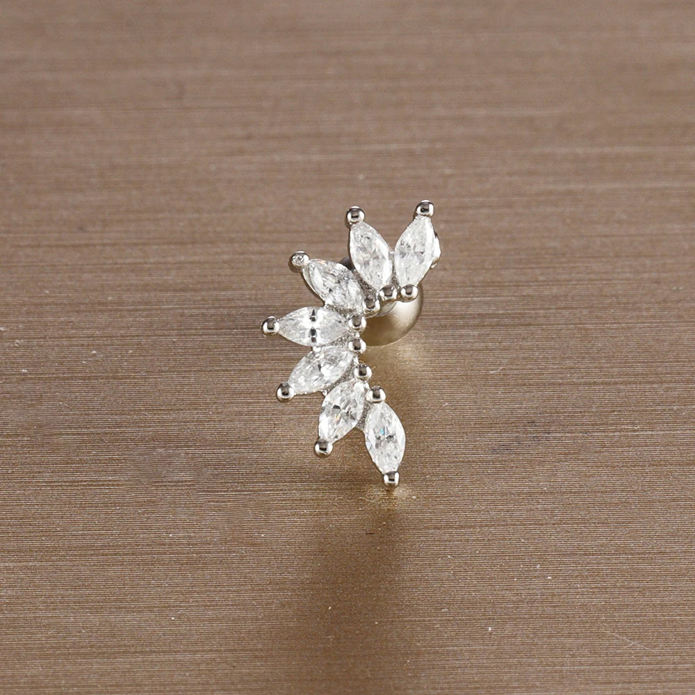1PC 6 Styles Stainless Steel Mini Zircon Cartilage Piercing Stud