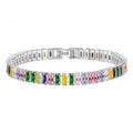 18cm Light Luxury Color Crystal Bracelet 925 Sterling Silver Women Fashion