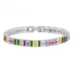 18cm Light Luxury Color Crystal Bracelet 925 Sterling Silver Women Fashion