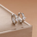 New Square Green Zircon Hoop Earrings High Quality Exquisite Gift