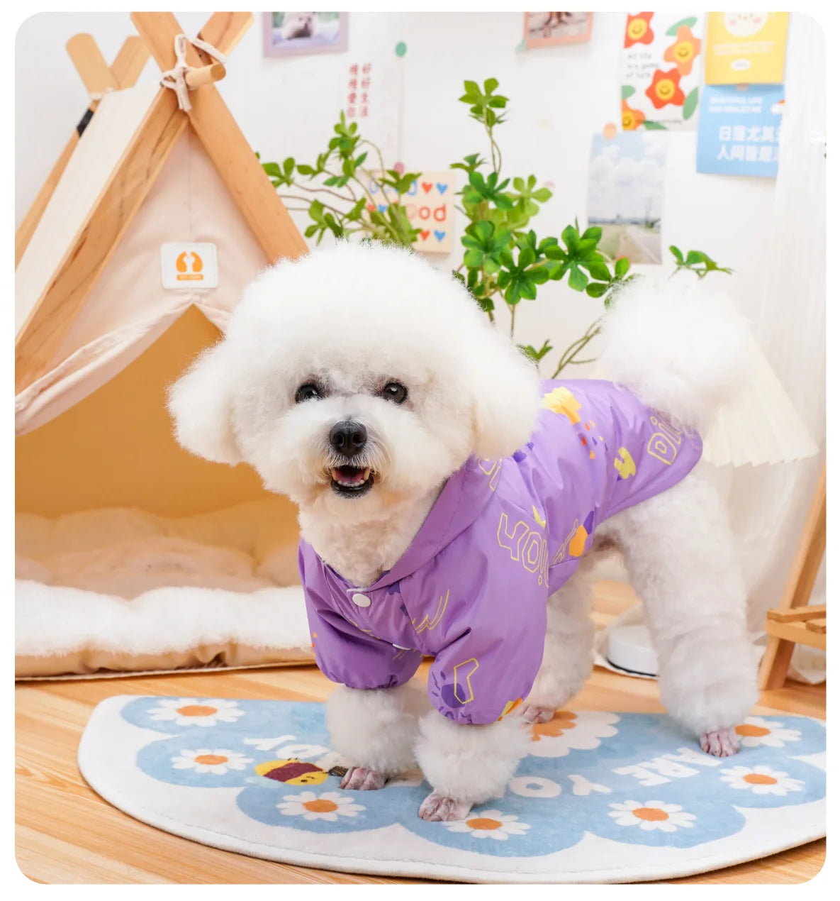 Windproof Hooded Jacket Dogs Cats Warm Winter Coat Fleece Lined Outdoor Wear