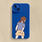 INS Cute Cartoon Couple Case for iPhone 16 15 14 13 12 Pro Max SE