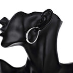 925 Sterling Silver 41mm Smooth Big Hoop Earrings Women Party Wedding Gift