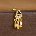 1PC Stainless Steel Zircon Gold Colour Triangle Stud Earrings