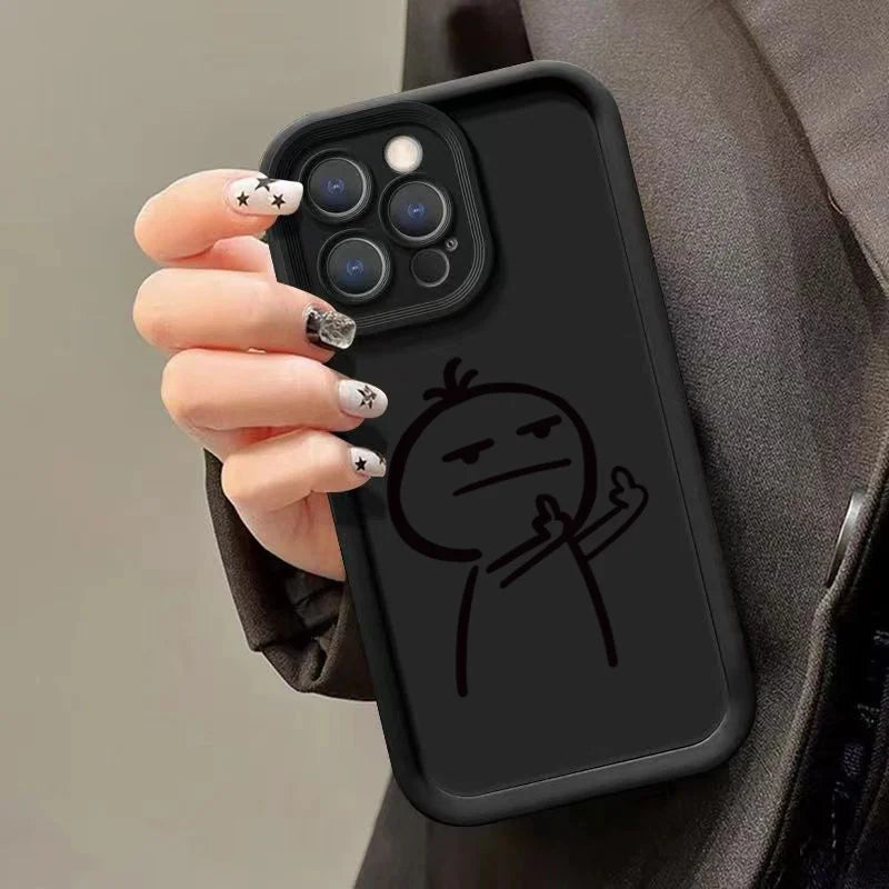 Cartoon Fun Stickman Case for iPhone 17 16 15 14 13 12 11 Pro Max XR XS SE2