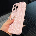 Gentle Pink Bow Soft Case for iPhone 16 17 15 14 13 12 11 Pro Max Plus SE