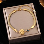 Gold Colour Stainless Steel Link Chain Bracelet Non-Fading Jewellery