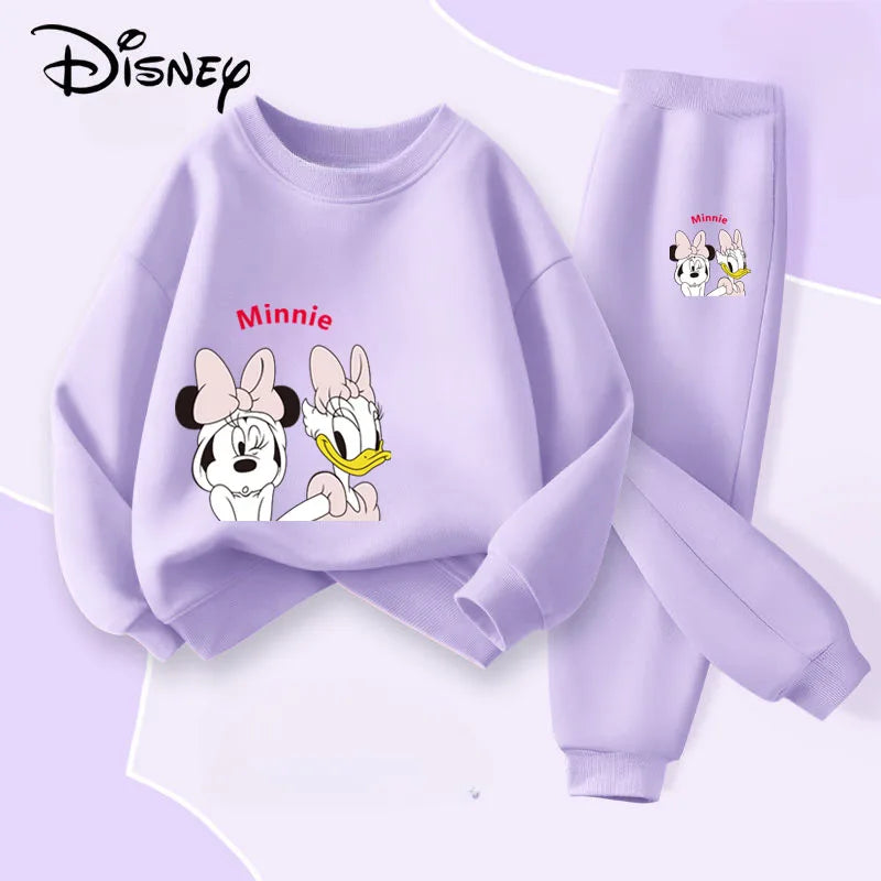 Disney Minnie and Daisy Girls Sweatshirt and Joggers 2-Piece Thin Tracksuit