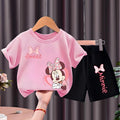 Girls O-Neck Short Sleeve T-Shirt and Shorts 2-Piece Summer Outfit