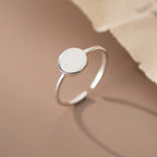 925 Sterling Silver Smooth Surface Round Open Ring Wedding Female Luxury Jewellery