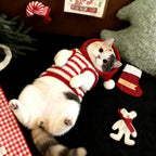 Red Striped Hoodie Vest Pet Summer Clothes Sleeveless Dog T-Shirt Puppy Coat