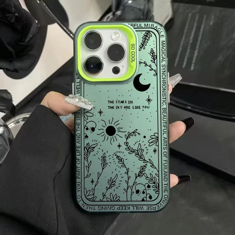Fresh Moon Star Silver IMD Case for iPhone 16 15 14 13 12 Pro Max