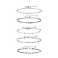 Gold Plated Bracelets Set for Women, 5pcs Chain Link Stainless Steel Statement Bracelet Stackable Layered Jewelry Adjustable