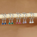 Simple Multicolor Stone Gold Colour Metal Small Dangle Earring