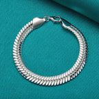 10mm Side Chain Bracelet 925 Sterling Silver Men Women Wedding Charm Gift