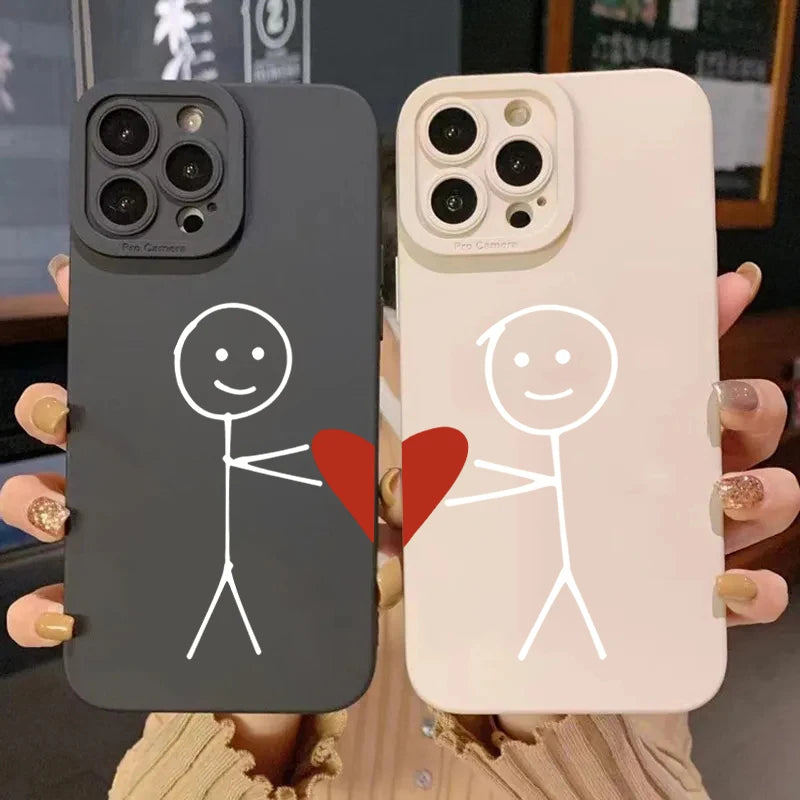 Cartoon Matchman Heart Case for Samsung S25 S24 S23 S22 Ultra A16