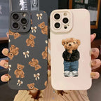 Cute Bow Bear Silicone Case for Xiaomi Mi 15 14T 13T Pro Poco F6 F5