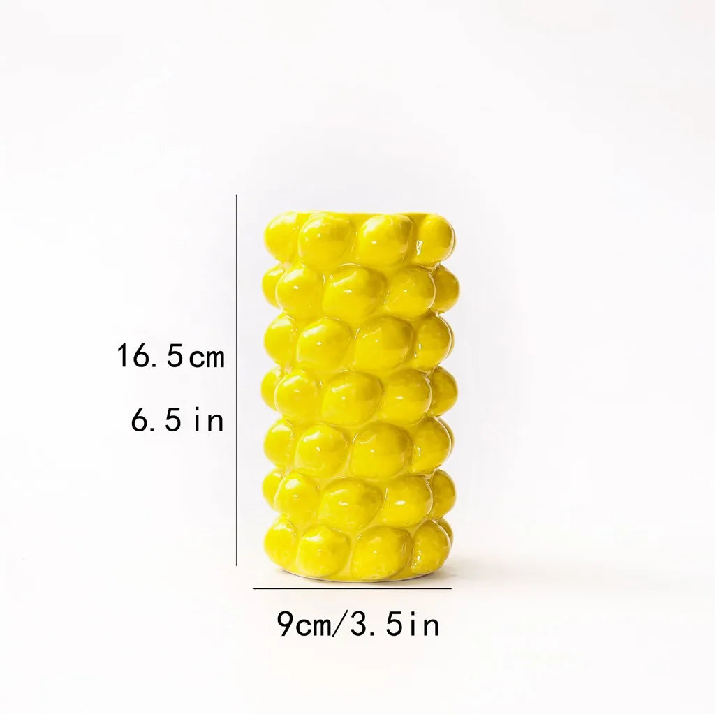 Fruit Bud Vase Lemon Strawberry Ceramic Mediterranean Style Kitchen Living Room Decor