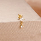 1PC Stainless Steel Star Moon Cartilage Piercing 18K Gold Plated