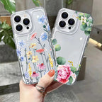 Flower Pattern Clear Case for Redmi 14C 13 12C Note 14 13 12 11 Pro Plus