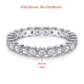 Full Moissanite Eternity Ring 2mm D Color Certified 925 Sterling Silver Stackable Band