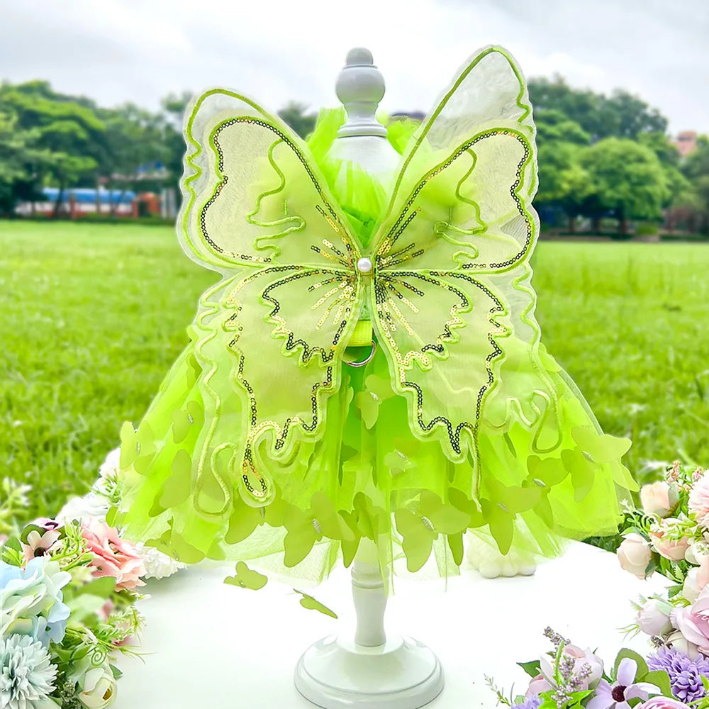 Pet Fairy Costume - Fluffy Princess Tutu Dress for Dogs and Cats, Elegant Party Gown, Photo Shooting Birthday Outfit