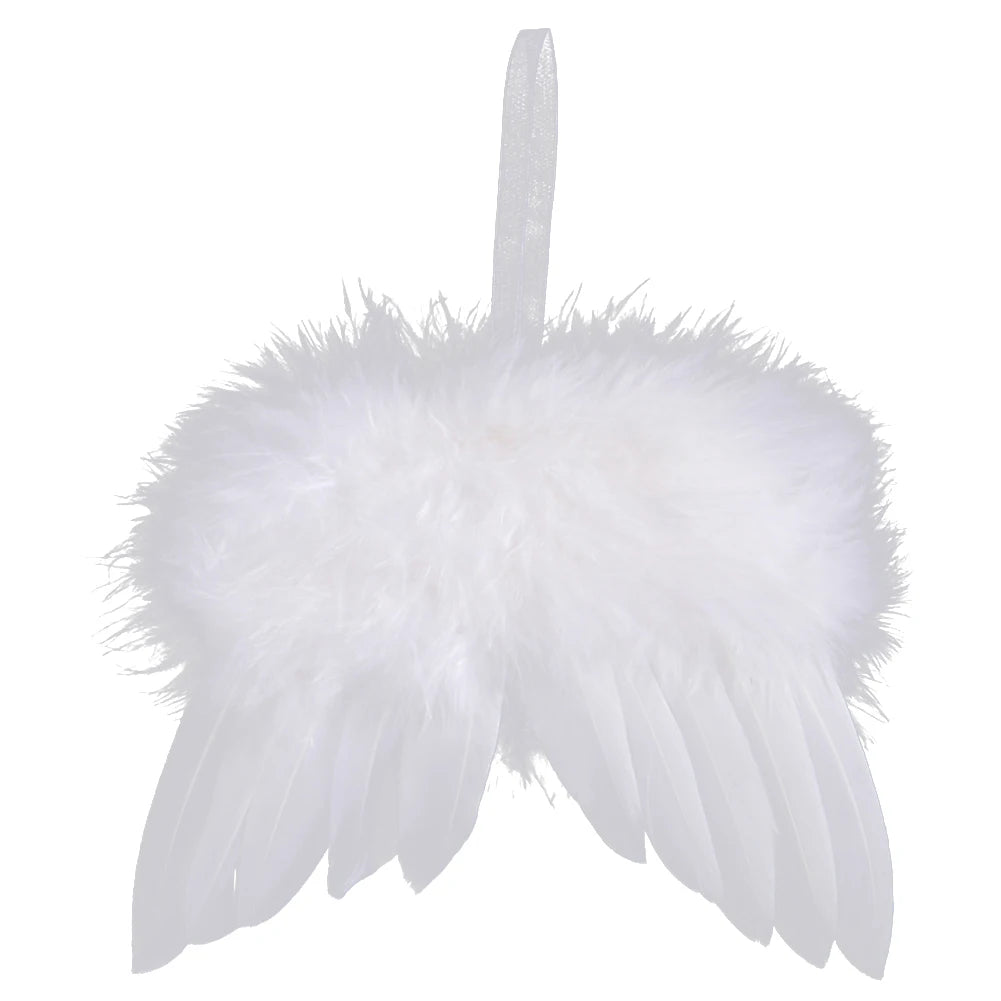 10 Pcs Angel Wings Hanging Ornament Christmas Tree Decoration Angel Wing Pendant Wedding Prop Valentines Day Birthday Decor