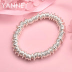 925 Sterling Silver 8-inch Classic Bracelet Men Women Hip Hop Jewellery