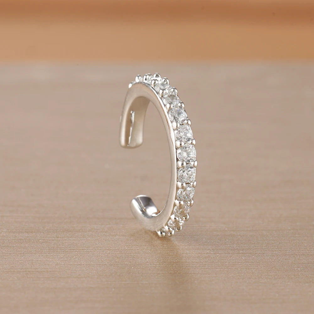 1PC Simple Metal Crystal Ear Cuff Non Piercing Fake Cartilage Clip