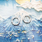 White Zircon Creole Hinged Hoop Earrings 925 Sterling Silver Gift