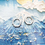 White Zircon Creole Hinged Hoop Earrings 925 Sterling Silver Gift