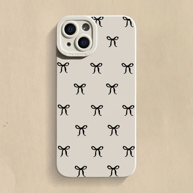 Simple Bow Silicone Case for Xiaomi Mi 15 14T 13T Pro Poco F6 F5