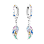 925 Sterling Silver Sparkling Wings Drop Earrings Trendy Anniversary Gift