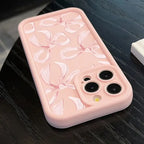 Gentle Pink Bow Soft Case for iPhone 16 17 15 14 13 12 11 Pro Max Plus SE