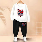 Boys Cartoon Print Pullover and Trousers 2-Piece Thin Casual Tracksuit
