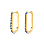 2PCS Stainless Steel Square Huggie Hoop Earrings Cubic Zirconia