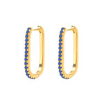 2PCS Stainless Steel Square Huggie Hoop Earrings Cubic Zirconia