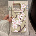 Spring Cherry Blossom Lychee Case for iPhone 17 16 15 14 Pro Max
