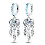 925 Sterling Silver Sparkling Wings Drop Earrings Trendy Anniversary Gift