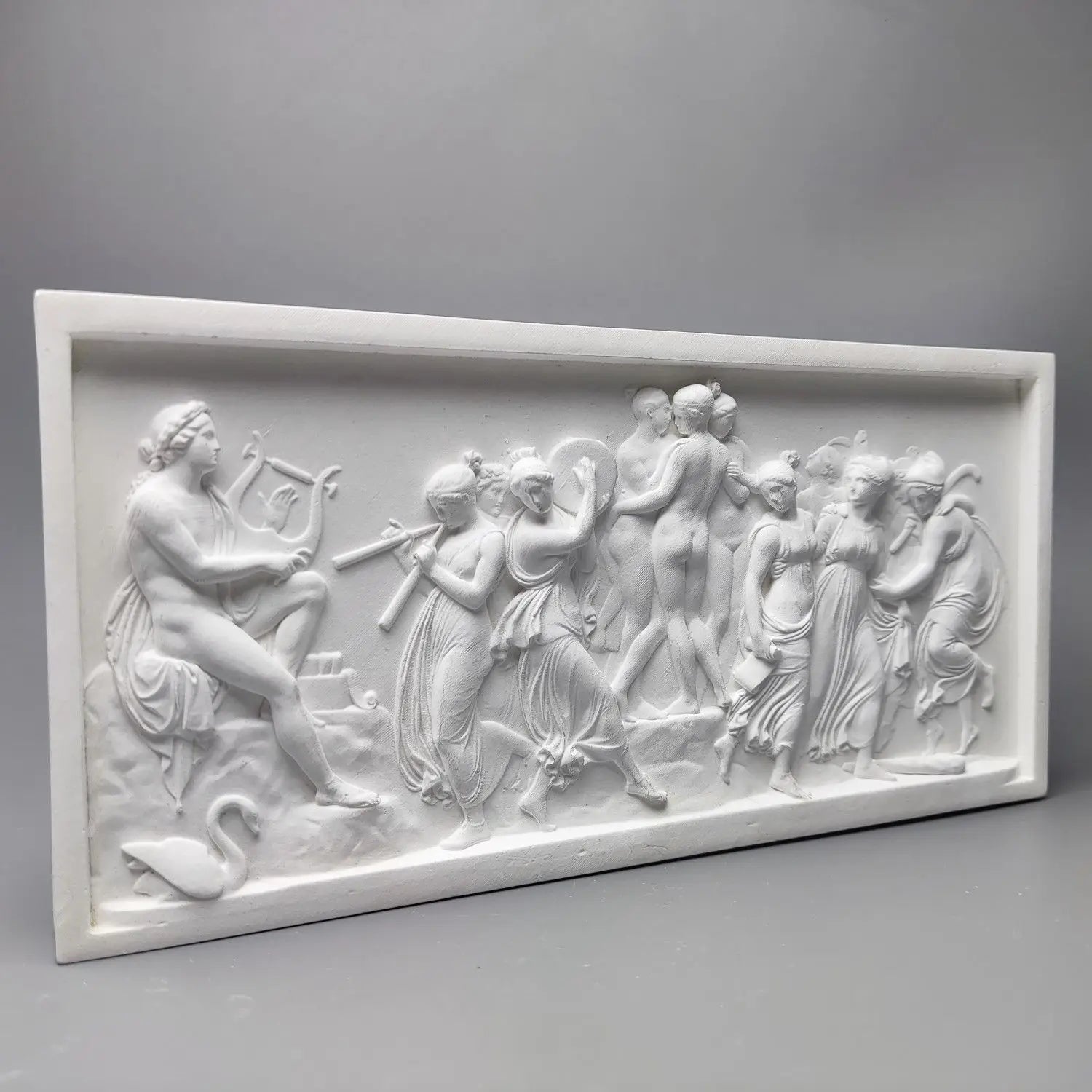 Dance of the Muses Bas-Relief Statue Greek Plaster Sculpture Mythology Office Gift