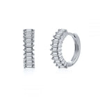 2022 Stainless Steel Zircon Square Chain Hoop Earrings Small Pendant