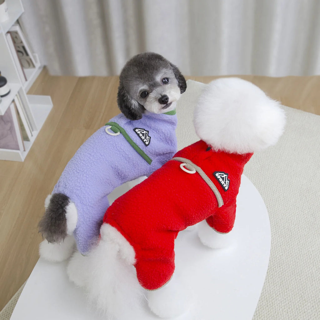 Thick Sherpa Dog Cat Clothes Warm Animal Pajamas Onesie Small Medium Pet