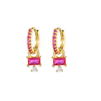 2PCS Trendy Stainless Steel Water Drop Hoop Earring 18K Gold Plated