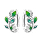 925 Sterling Silver Iris Flower Versatile Hoop Earrings Original Party Gift
