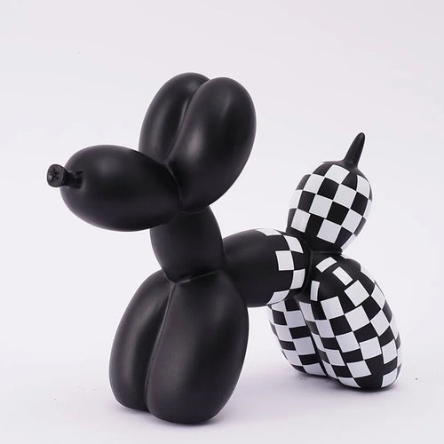 Plaid Balloon Dog Ornament Light Luxury Tabletop Shelf Living Room Home Office Decor