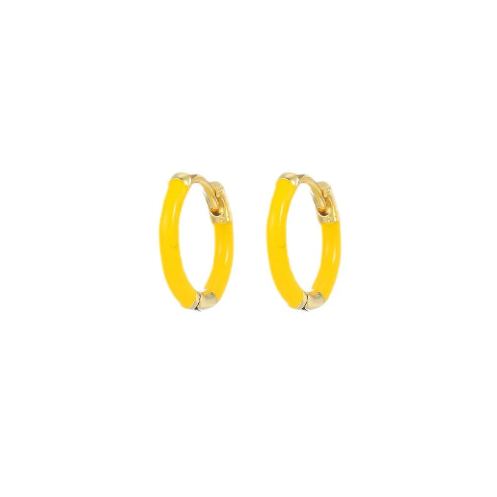 Colourful Neon Enamel Metal Huggie Hoop Earring Stainless Steel
