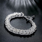 10mm Gold & Silver Chain Bracelet Men Women Noble Wedding Fashion Jewellery