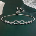 Pretty Crystal Bracelet 925 Sterling Silver Women Valentine's Day Gift
