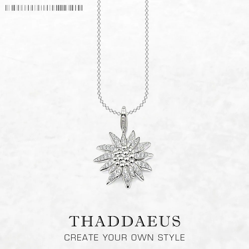 Edelweiss Necklace 925 Sterling Silver Romantic Winter Fine Jewellery Gift
